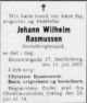 Johann Wilhelm Rasmussen (1872-1957) død.